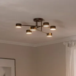 Loftlampe Modus 6, stål, 6 lyskilder, GX53, sort