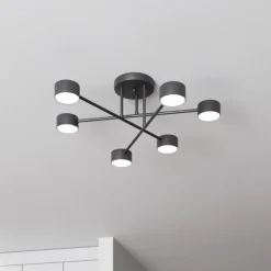Loftlampe Modus 6, stål, 6 lyskilder, GX53, sort