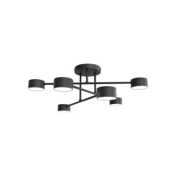 Loftlampe Modus 6, stål, 6 lyskilder, GX53, sort