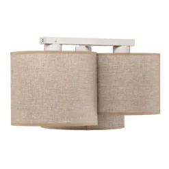 Loftlampe Mona Nature, 3 lyskilder, naturfarvet linned