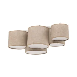 Loftlampe Mona Nature, 5 lyskilder, naturfarvet linned