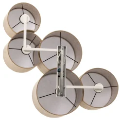 Loftlampe Mona Nature, 5 lyskilder, naturfarvet linned