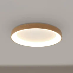 Loftlampe Niseko II CCT fjernbetjening Ø50cm træfarvet