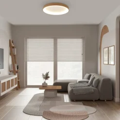 Loftlampe Niseko II CCT fjernbetjening Ø50cm træfarvet