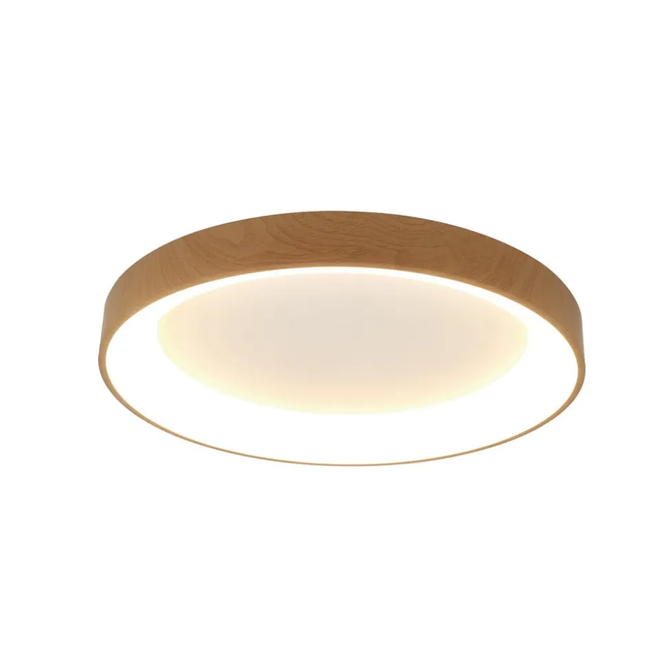 Loftlampe Niseko II CCT fjernbetjening Ø50cm træfarvet