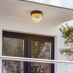 Loftlampe Nook med klar skærm, sort/guld