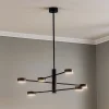 Loftlampe Orbit VI, sort, 6 lyskilder