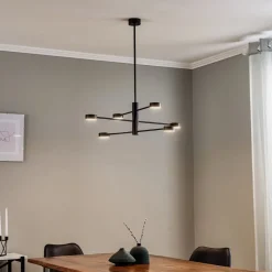 Loftlampe Orbit VI, sort, 6 lyskilder