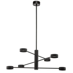 Loftlampe Orbit VI, sort, 6 lyskilder