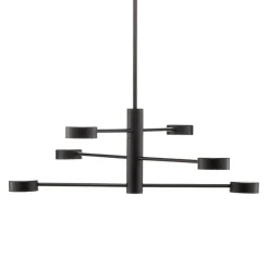 Loftlampe Orbit VI, sort, 6 lyskilder