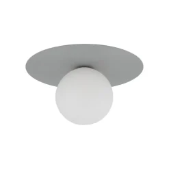 Loftlampe Pixie, grå, glas, Ø 25 cm, kugle, G9