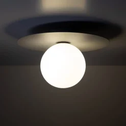 Loftlampe Pixie, grå, glas, Ø 25 cm, kugle, G9