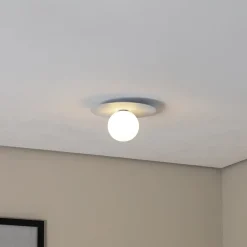 Loftlampe Pixie, lyseblå, glas, Ø 25 cm, kugle, G9