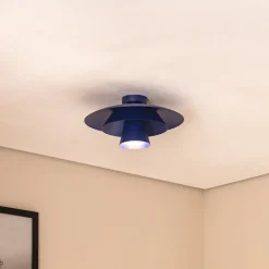 Loftlampe Plato, mørkeblå, metal, Ø 38 cm, E27