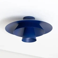 Loftlampe Plato, mørkeblå, metal, Ø 38 cm, E27