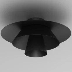 Loftlampe Plato, sort, metal, Ø 38 cm, E27