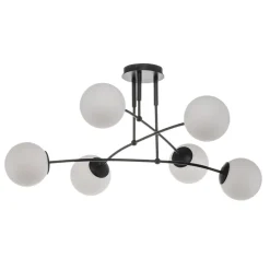 Loftlampe Pregos 6 i sort, 6 lyskilder