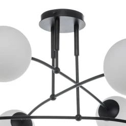 Loftlampe Pregos 6 i sort, 6 lyskilder