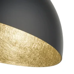Loftlampe Sfera, Ø 50 cm, sort/guld
