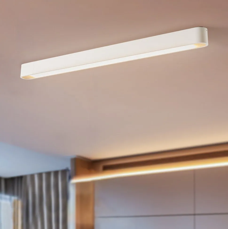 Loftlampe Soft, 95 x 6 cm, hvid, aluminium, G13