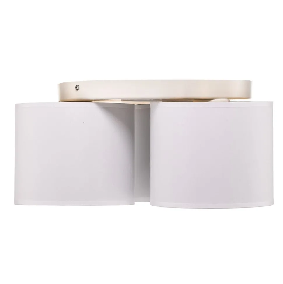Loftlampe Soho, cylindrisk, 3 lyskilder, hvid/guld