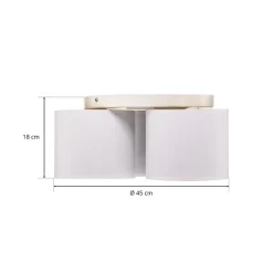 Loftlampe Soho, cylindrisk, 3 lyskilder, hvid/guld