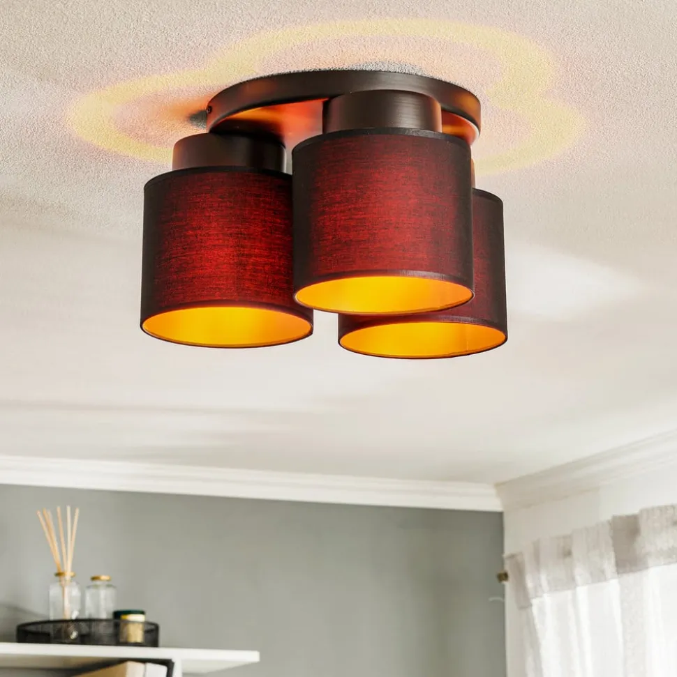Loftlampe Soho cylindrisk 3 lyskilder sort/guld