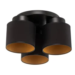 Loftlampe Soho cylindrisk 3 lyskilder sort/guld