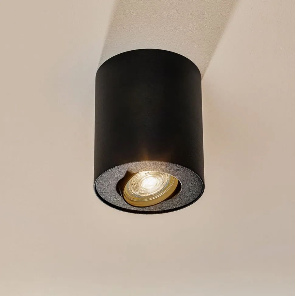 Loftlampe sæt, drejelig, sort