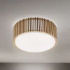 Loftlampe Tarta, Ø 50 cm, træ, tekstildiffusor, 4 x E27