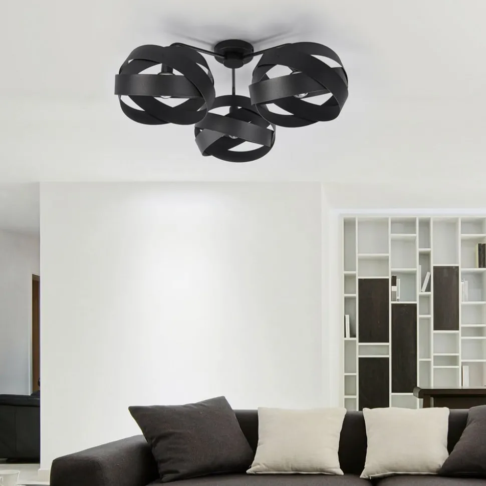 Loftlampe Tornado sort 3 lyskilder