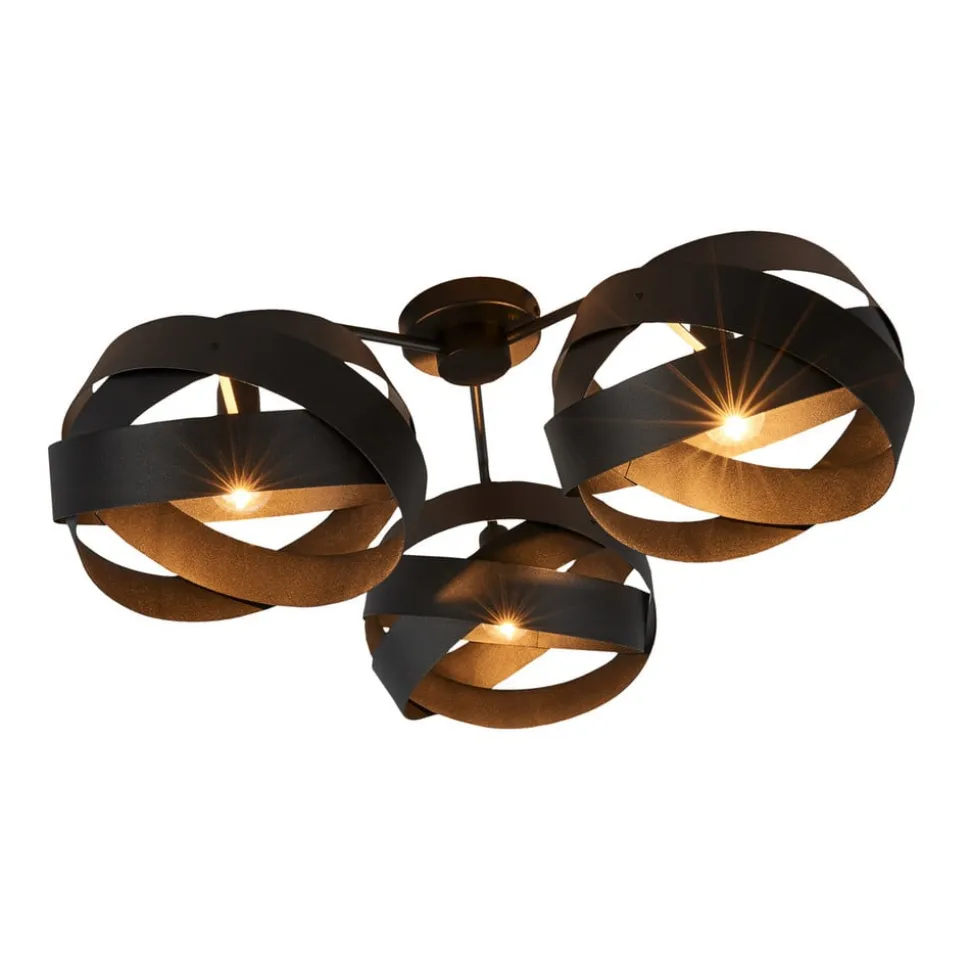 Loftlampe Tornado sort 3 lyskilder