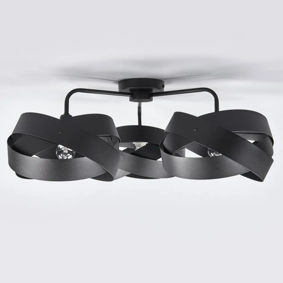 Loftlampe Tornado sort 3 lyskilder