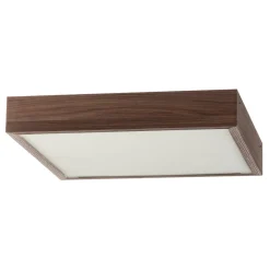 Loftlampe Tromsö, valnød, 50 x 50 cm, træ/glas
