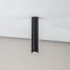 Loftlampe Tube i cylinderform, sort