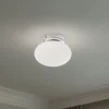 Loftlampe Ufo, krom/hvid, Ø 18 cm, glas, G9