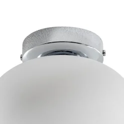 Loftlampe Ufo, krom/hvid, Ø 18 cm, glas, G9