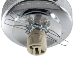 Loftlampe Ufo, krom/hvid, Ø 18 cm, glas, G9