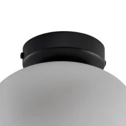 Loftlampe Ufo, sort/hvid, Ø 18 cm, glas, G9