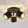 Loftlampe Vasilia i sort og guld, 3 lyskilder.