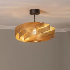Loftlampe Vento, guldfarvet, Ø 50 cm