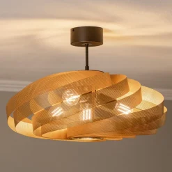 Loftlampe Vento, guldfarvet, Ø 60 cm