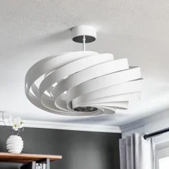 Loftlampe Vento, hvid, Ø 60 cm, metal, E27
