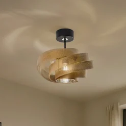 Loftlampe Vento, sort/guld, metal, Ø 40 cm, E27