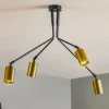 Loftlampe Verno 4 Black i sort og guld