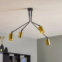 Loftlampe Verno 4 Black i sort og guld