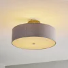 Loftlampe Viviane med tekstilskærm, grå