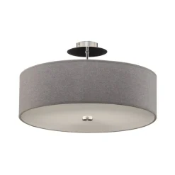 Loftlampe Viviane med tekstilskærm, grå