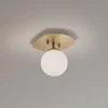 Loftlampe Well, guldfarvet, glas, Ø 20 cm, E14