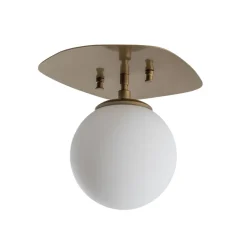 Loftlampe Well, guldfarvet, glas, Ø 20 cm, E14